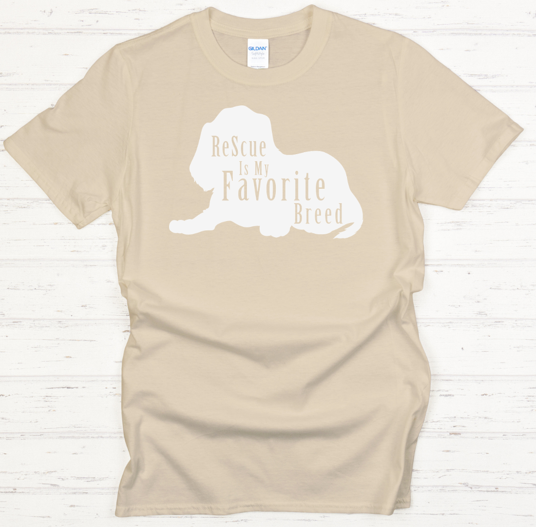 Rescue Is My Favorite Breed Dog Lover Shirt on Gildan Softstyle Tee