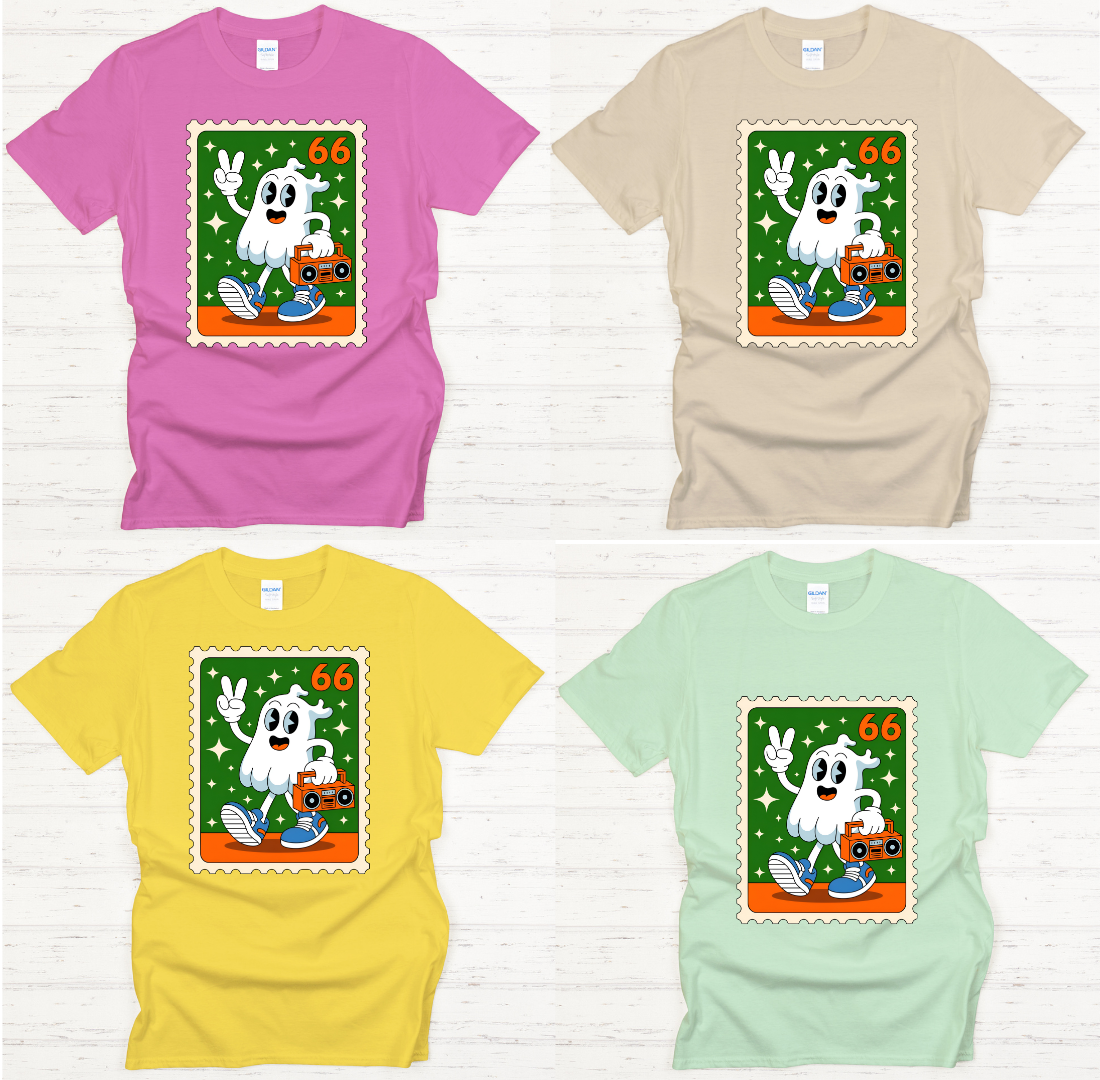 Retro Ghost Boombox Halloween Shirt – Cute Vintage Spooky Season Tee