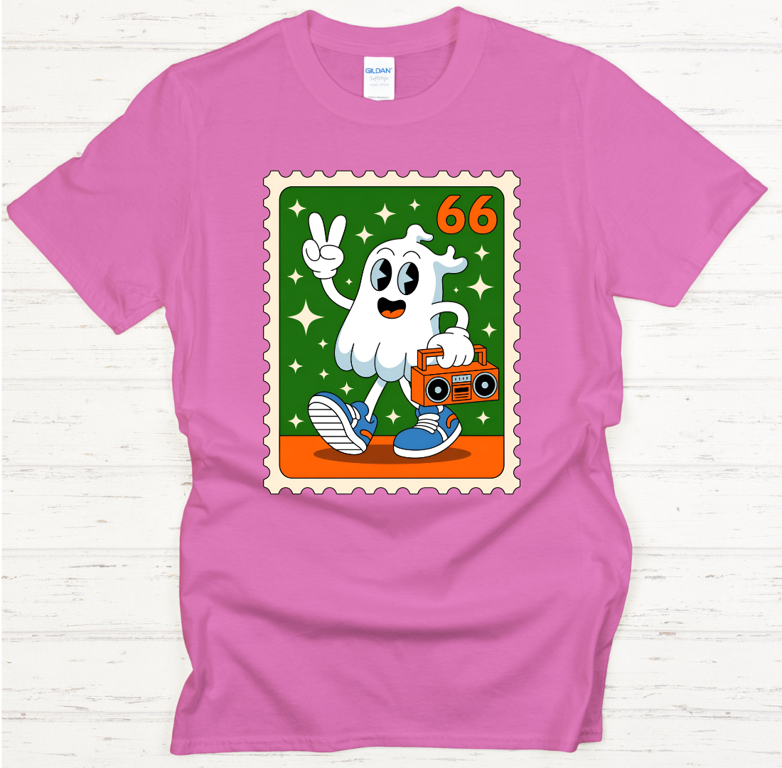 Retro Ghost Boombox Halloween Shirt – Cute Vintage Spooky Season Tee