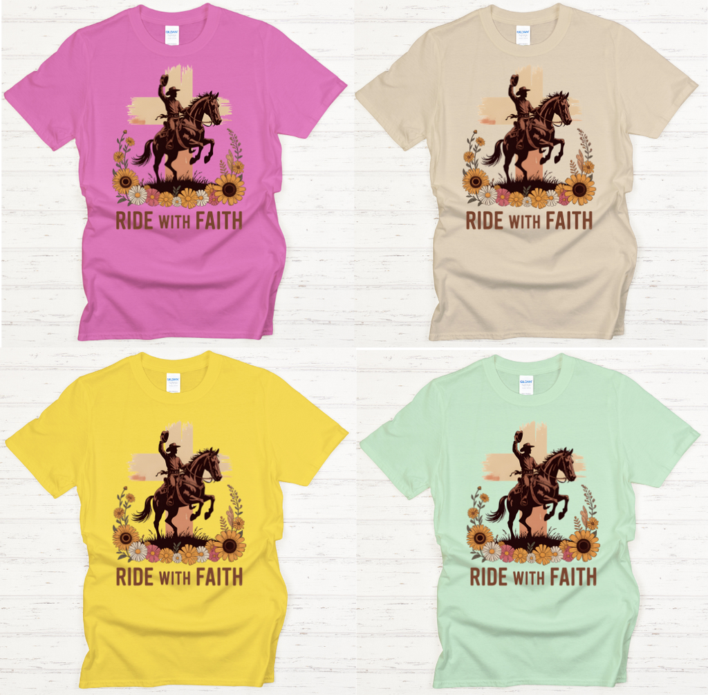 Ride With Faith Christian Cowgirl Shirt – Western Faith Horse Riding Tee
