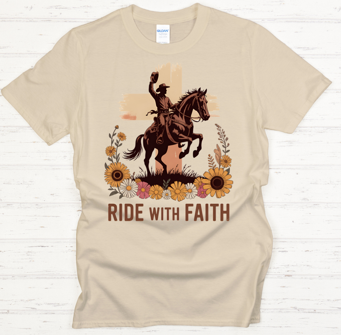 Ride With Faith Christian Cowgirl Shirt – Western Faith Horse Riding Tee