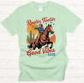 Rootin Tootin Good Vibes Club Cowgirl Shirt – Retro Western Rodeo Tee