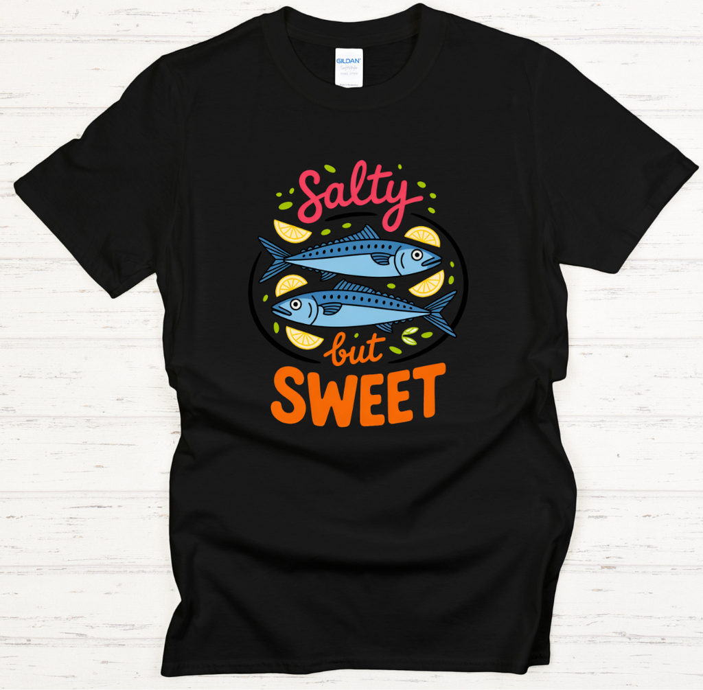 Salty But Sweet Fish Lover Shirt on Gildan Softstyle Tee