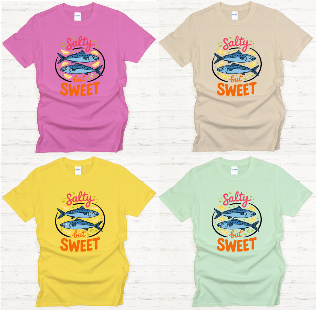 Salty But Sweet Seafood Lover Shirt on Gildan Softstyle Tee
