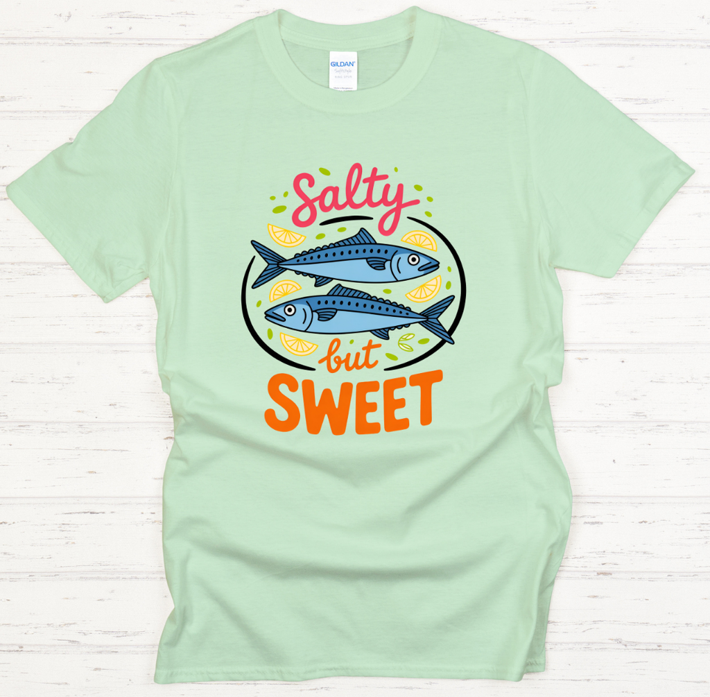 Salty But Sweet Seafood Lover Shirt on Gildan Softstyle Tee