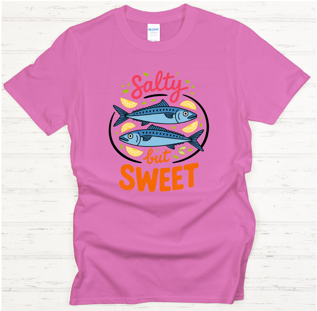 Salty But Sweet Seafood Lover Shirt on Gildan Softstyle Tee