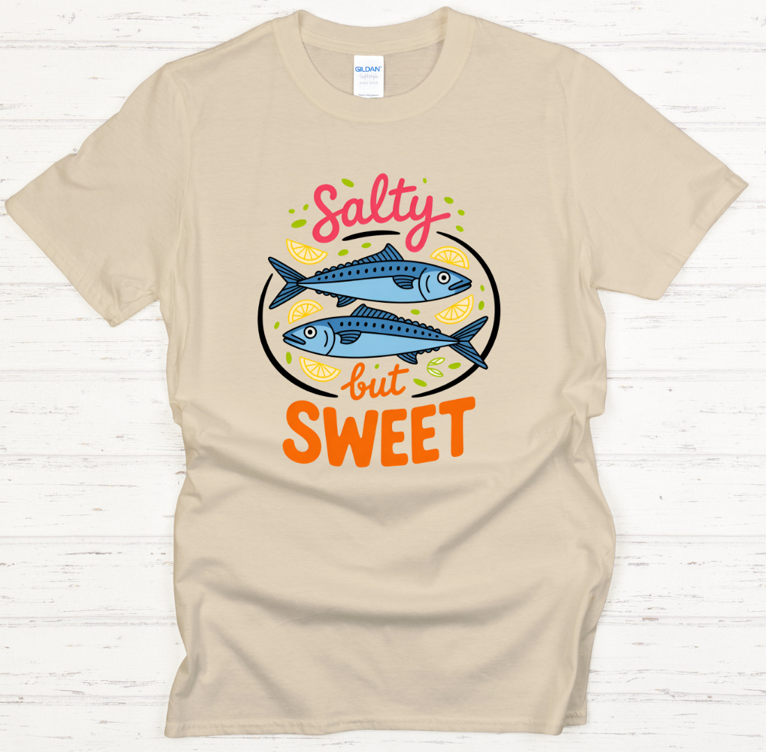 Salty But Sweet Seafood Lover Shirt on Gildan Softstyle Tee