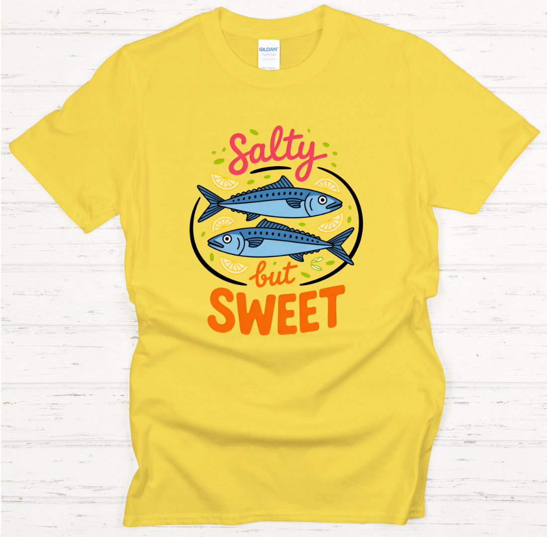 Salty But Sweet Seafood Lover Shirt on Gildan Softstyle Tee