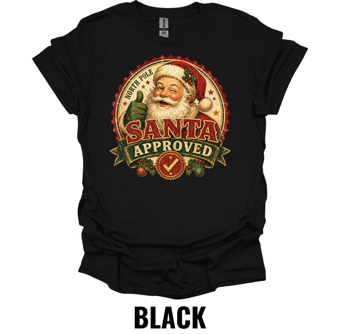 Santa Approved T-Shirt – Vintage Retro Santa Claus Christmas Shirt, North Pole Holiday Tee