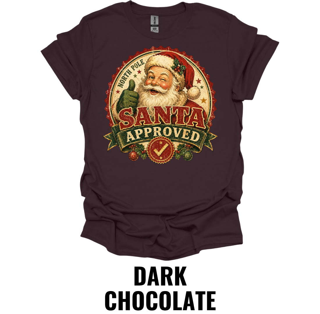 Santa Approved T-Shirt – Vintage Retro Santa Claus Christmas Shirt, North Pole Holiday Tee