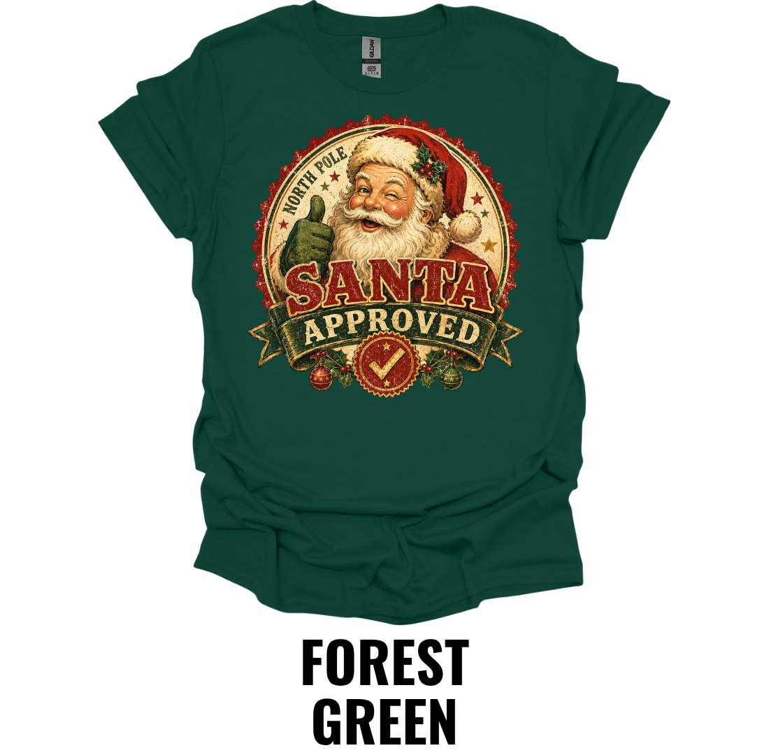 Santa Approved T-Shirt – Vintage Retro Santa Claus Christmas Shirt, North Pole Holiday Tee