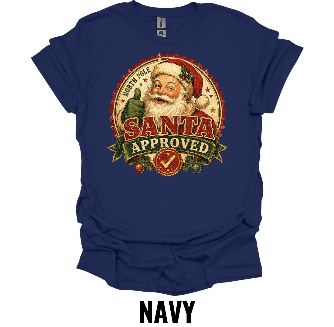 Santa Approved T-Shirt – Vintage Retro Santa Claus Christmas Shirt, North Pole Holiday Tee