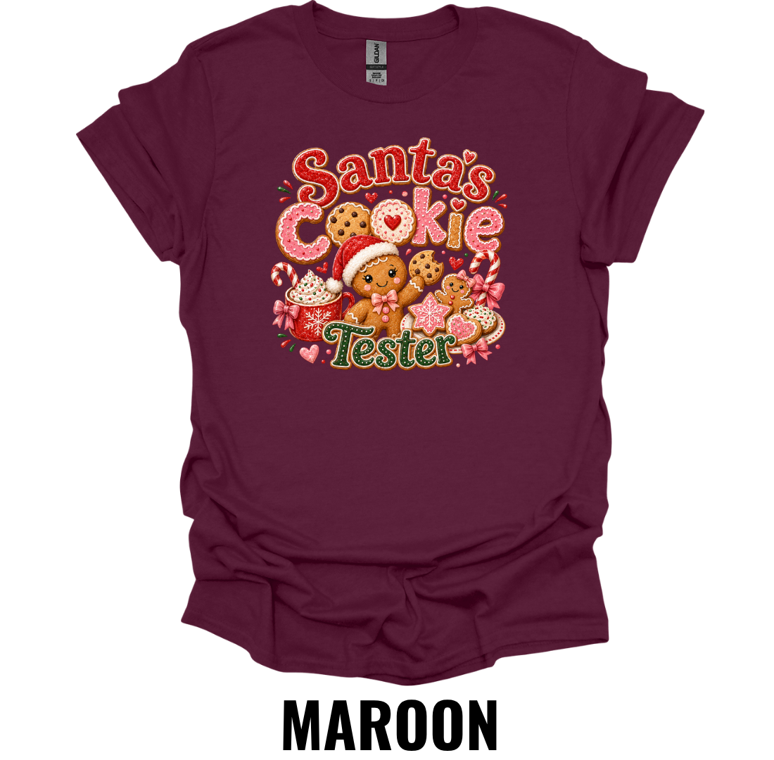 Santa's Cookie Tester T-Shirt – Funny Christmas Baking Tee