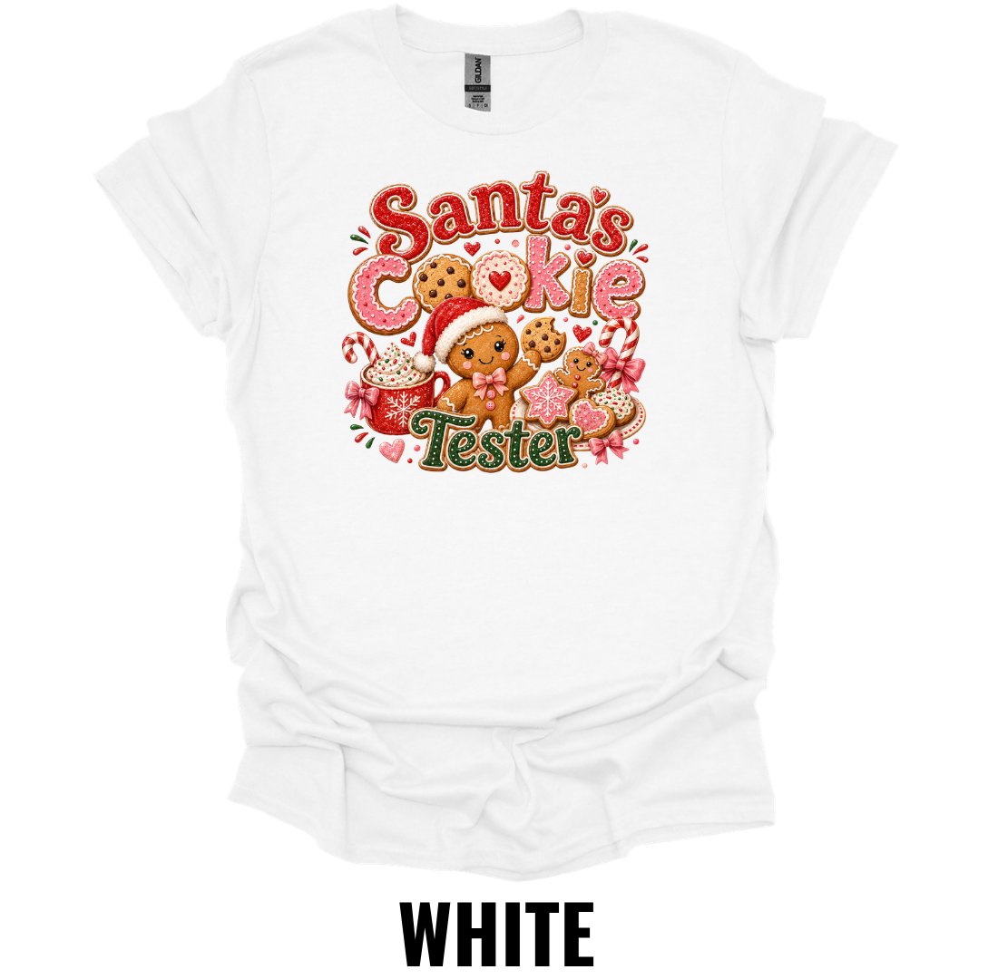 Santa's Cookie Tester T-Shirt – Funny Christmas Baking Tee