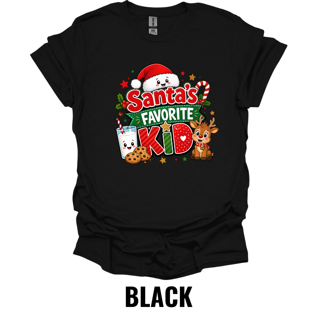 Santa's Favorite Kid T-Shirt – Cute Christmas Graphic Tee