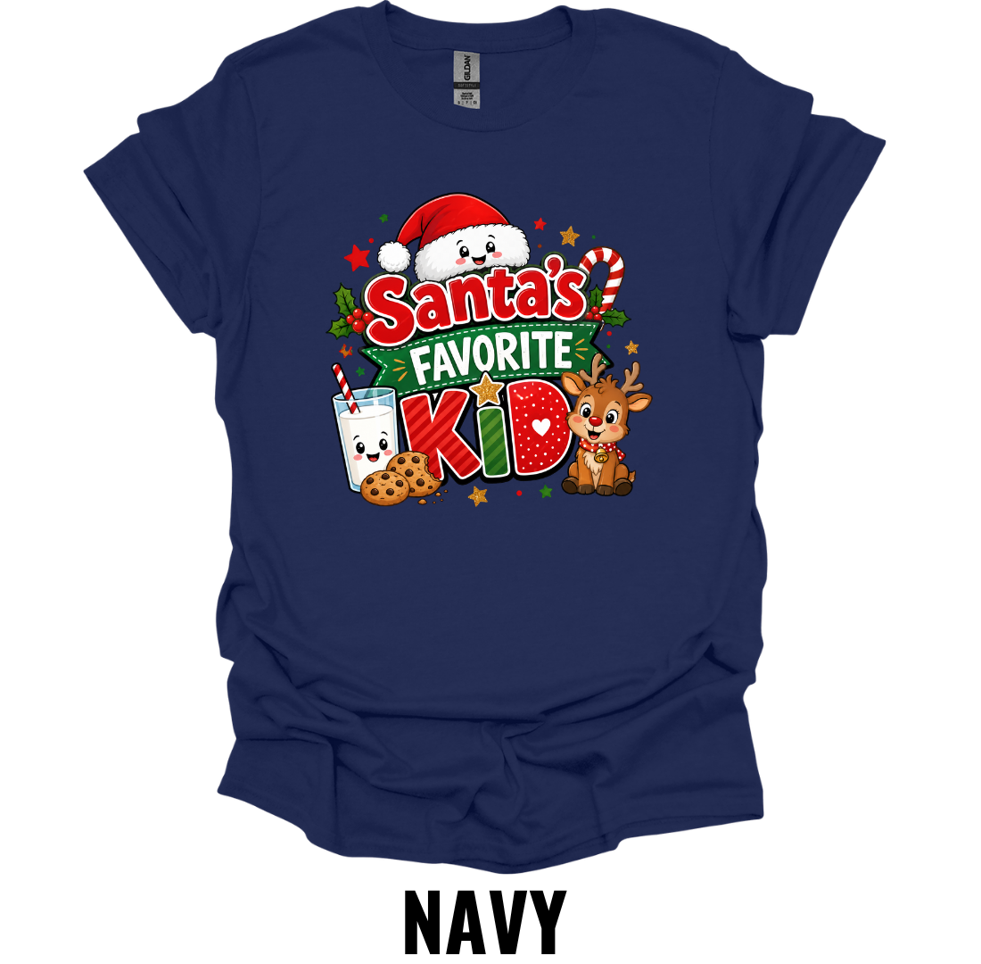 Santa's Favorite Kid T-Shirt – Cute Christmas Graphic Tee