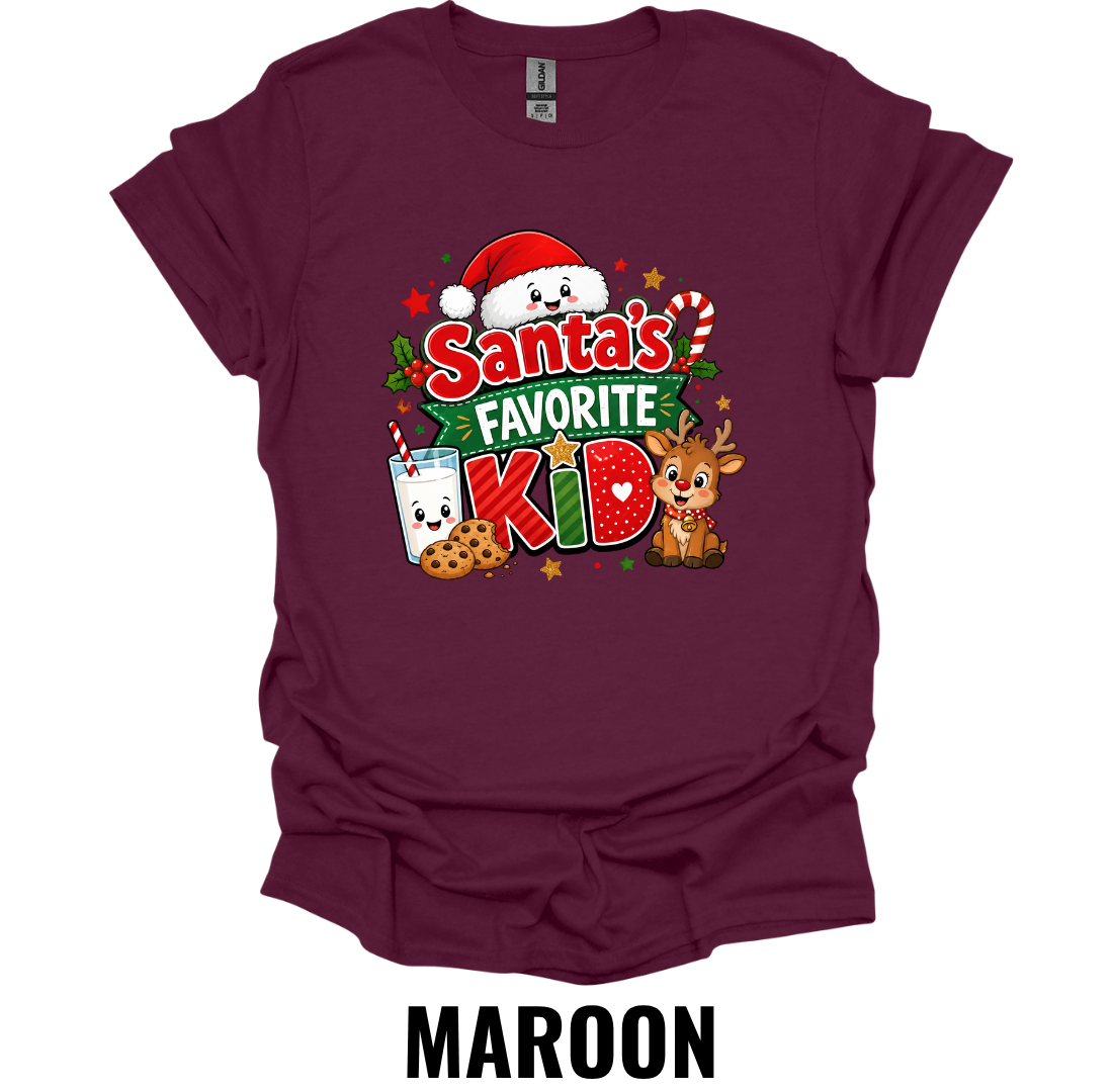 Santa's Favorite Kid T-Shirt – Cute Christmas Graphic Tee