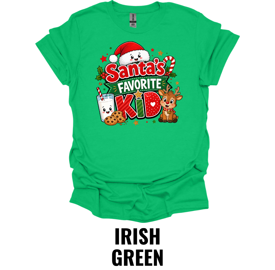 Santa's Favorite Kid T-Shirt – Cute Christmas Graphic Tee