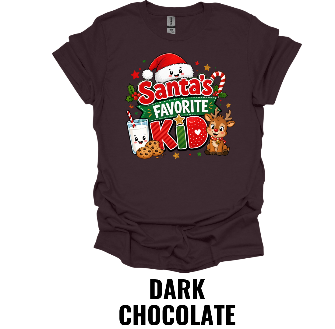 Santa's Favorite Kid T-Shirt – Cute Christmas Graphic Tee