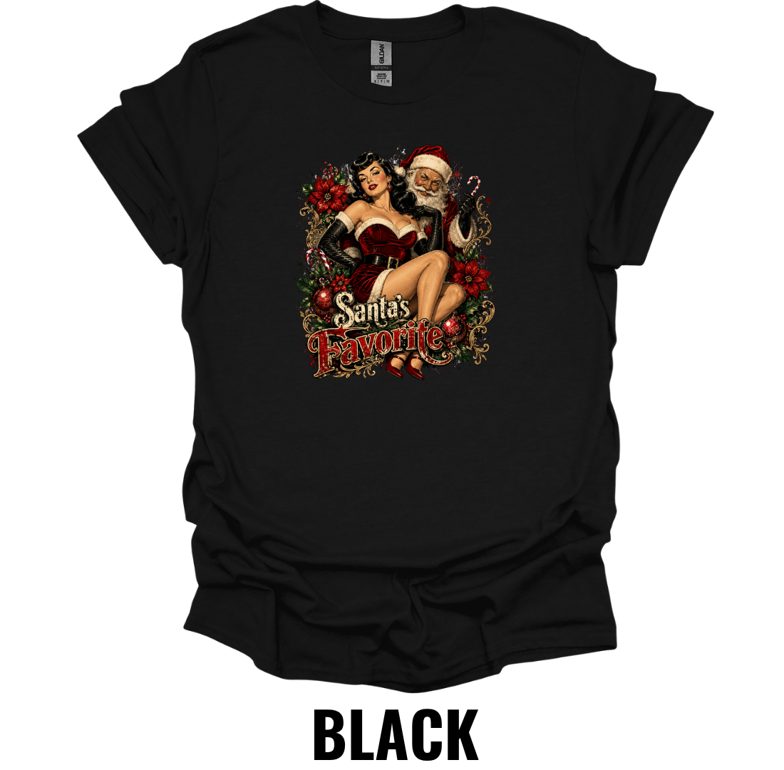Santa's Favorite T-Shirt – Vintage Pin Up Christmas Tee