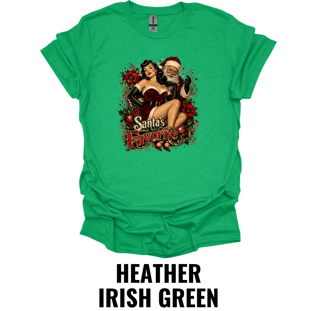 Santa's Favorite T-Shirt – Vintage Pin Up Christmas Tee