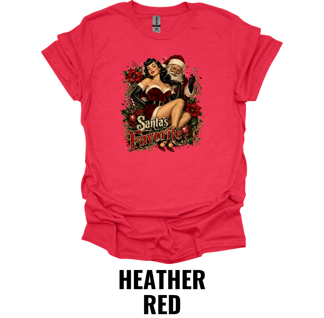 Santa's Favorite T-Shirt – Vintage Pin Up Christmas Tee