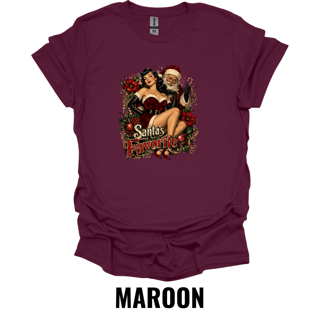Santa's Favorite T-Shirt – Vintage Pin Up Christmas Tee