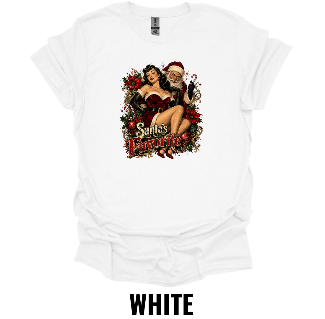 Santa's Favorite T-Shirt – Vintage Pin Up Christmas Tee