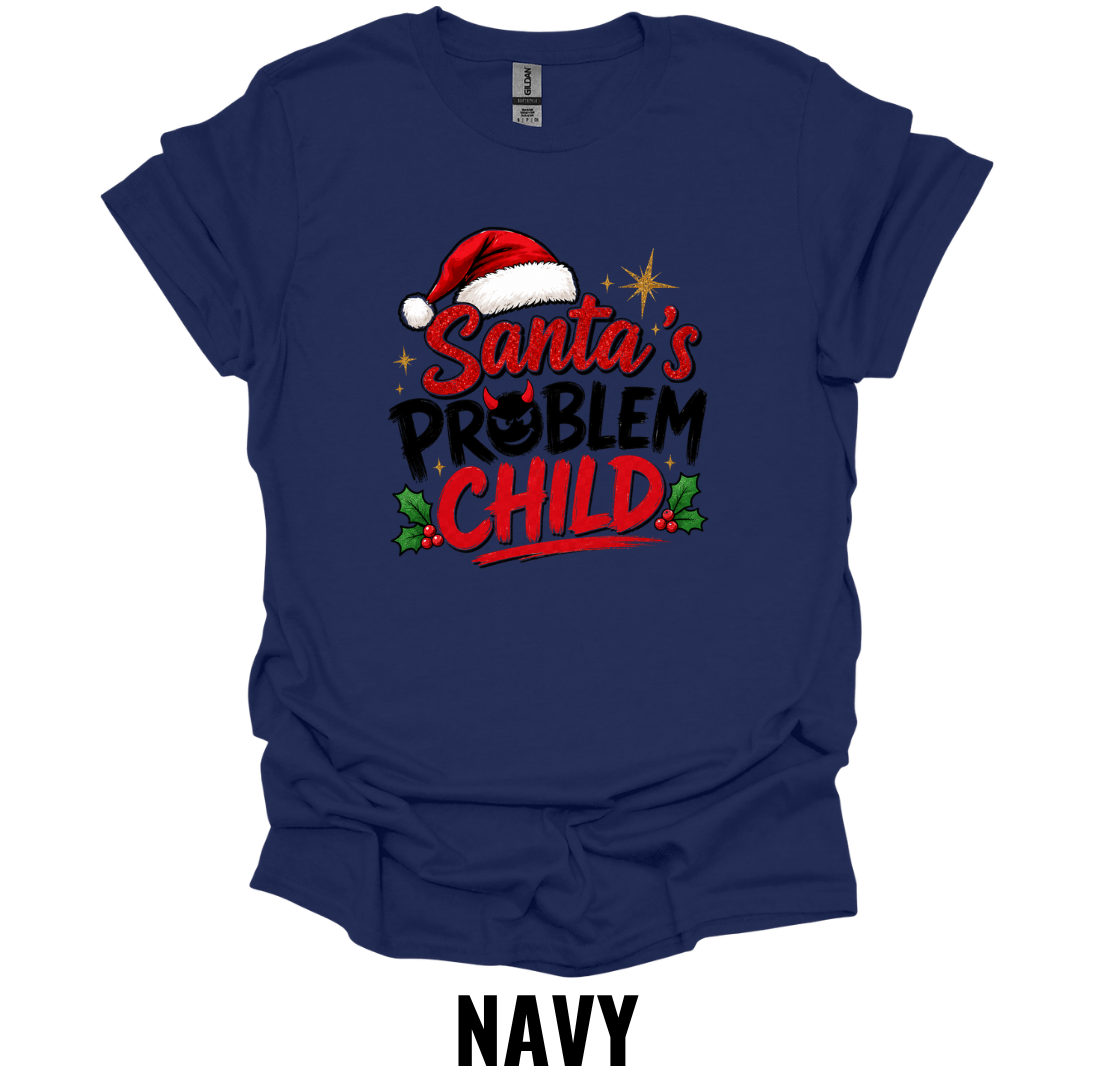 Santa's Problem Child T-Shirt – Funny Christmas Graphic Tee