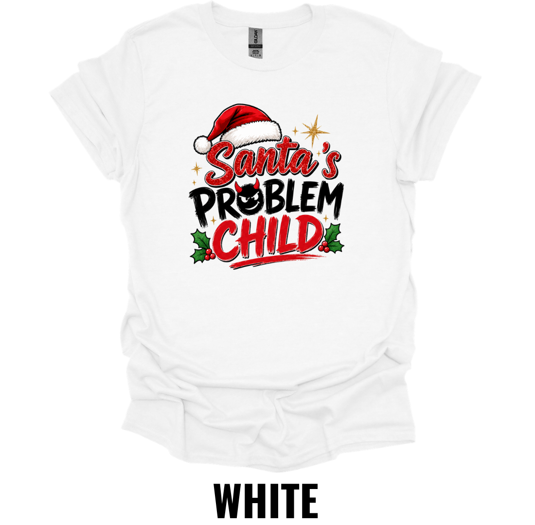 Santa's Problem Child T-Shirt – Funny Christmas Graphic Tee