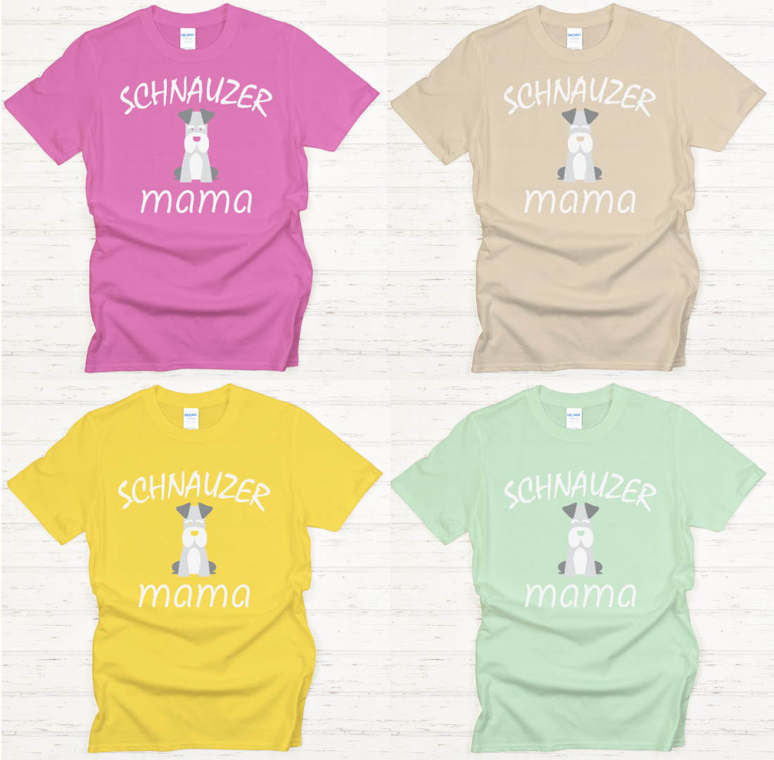 Schnauzer Mama Dog Lover Shirt on Gildan Softstyle Tee