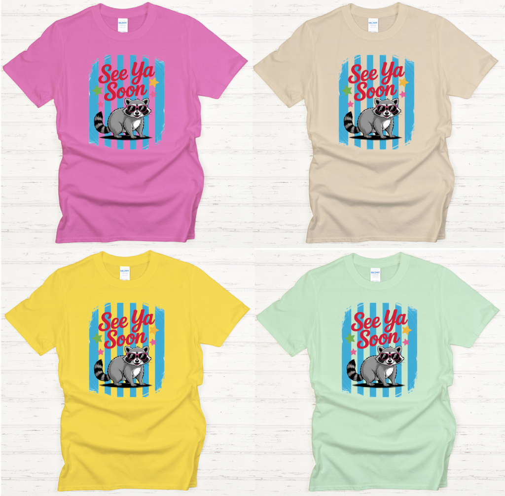 See Ya Soon Funny Raccoon Shirt – Cute Retro Raccoon Graphic Tee