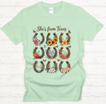 She's From Texas Horseshoe Floral Shirt – Western Wildflower Cowgirl Tee