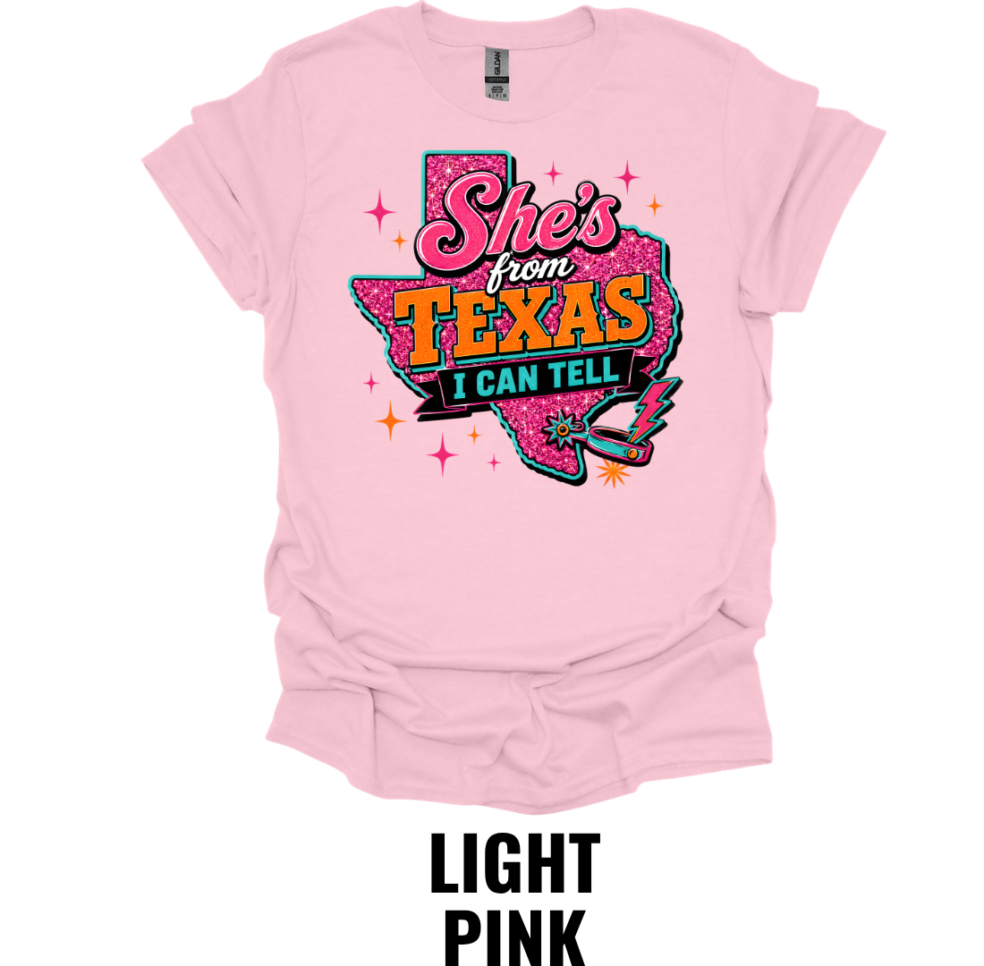 She's From Texas I Can Tell T-Shirt – Western Country Texas Graphic Tee