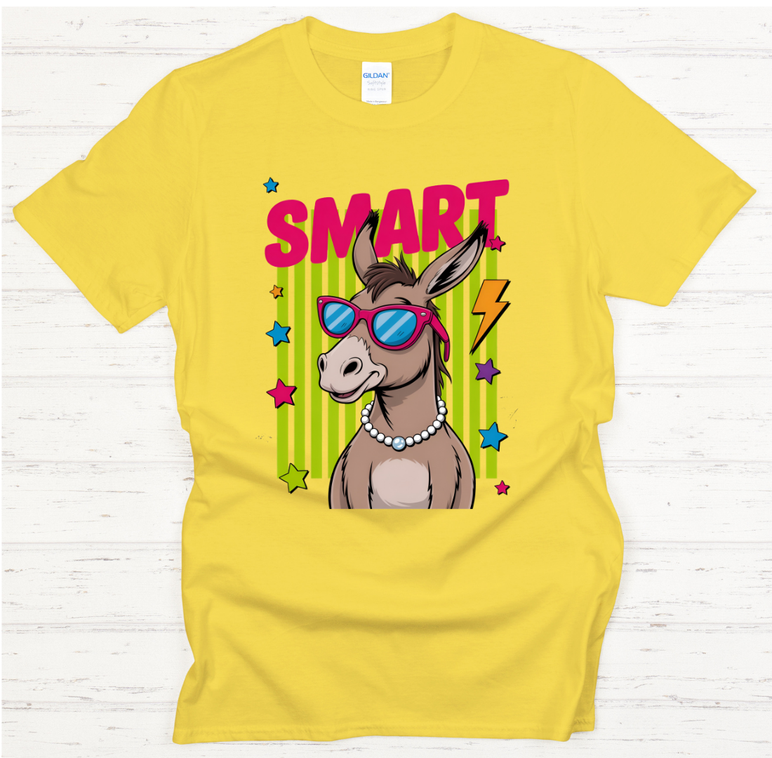 Smart Donkey Shirt – Funny Retro Animal Graphic Tee