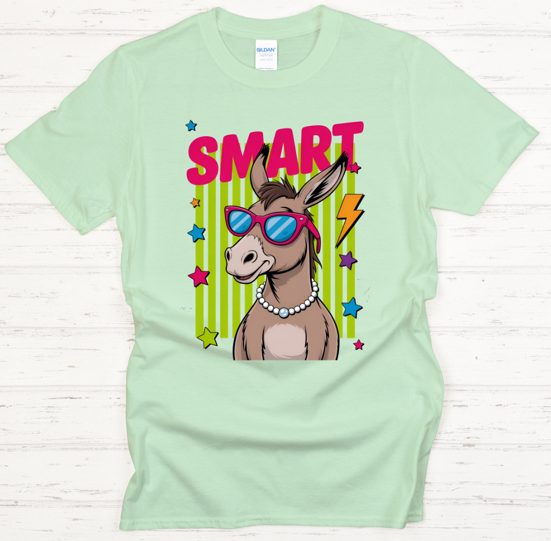 Smart Donkey Shirt – Funny Retro Animal Graphic Tee