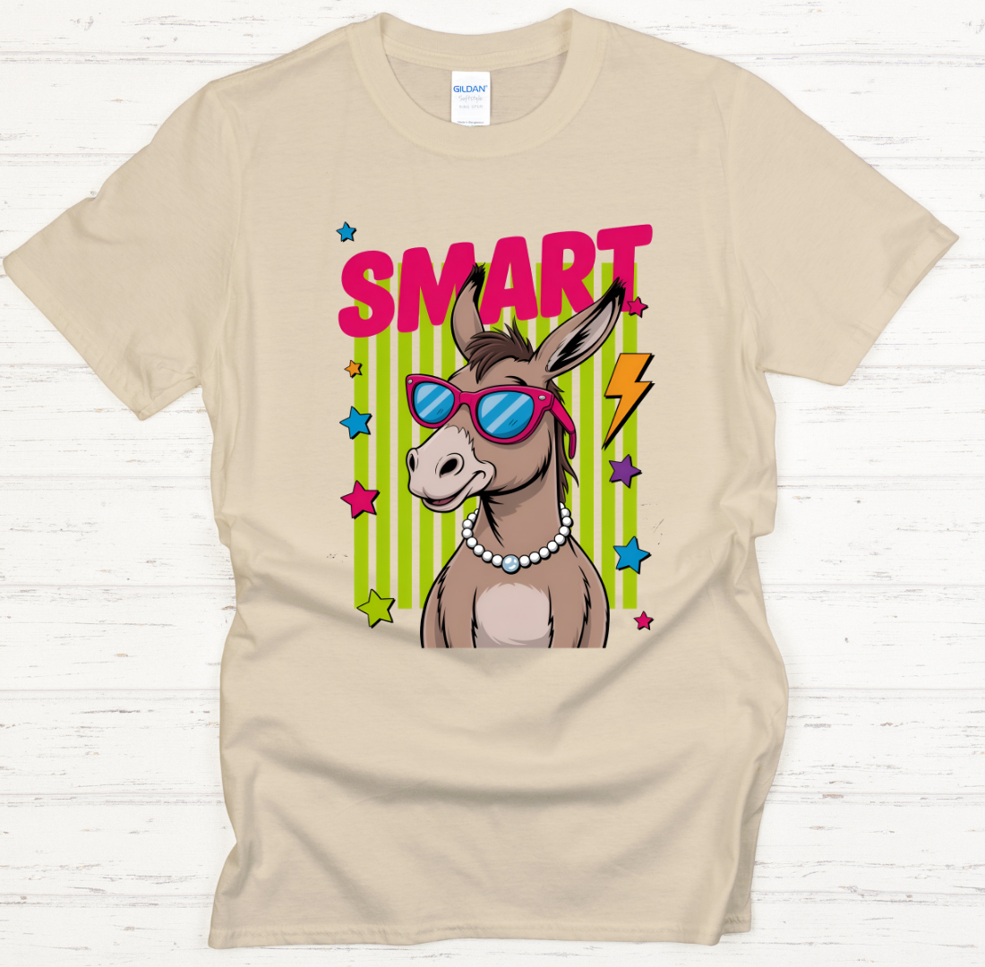 Smart Donkey Shirt – Funny Retro Animal Graphic Tee