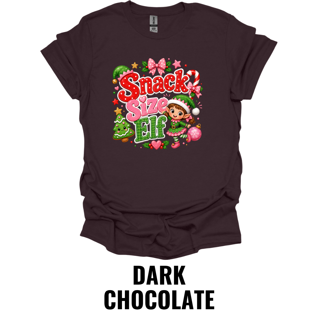 Snack Size Elf Youth Christmas T-Shirt – Cute Funny Kids Holiday Graphic Tee