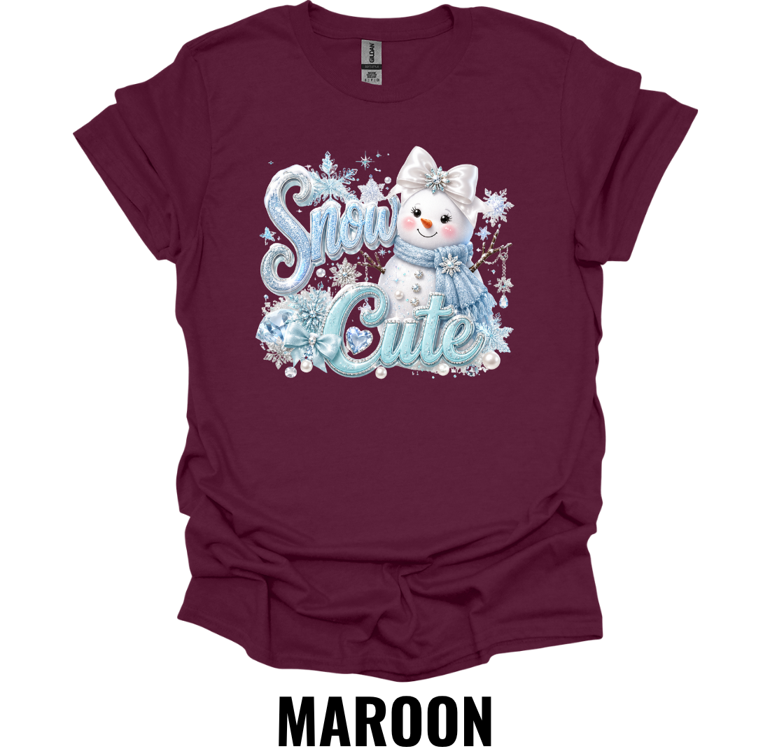 Snow Cute T-Shirt – Cute Snowman Christmas Tee
