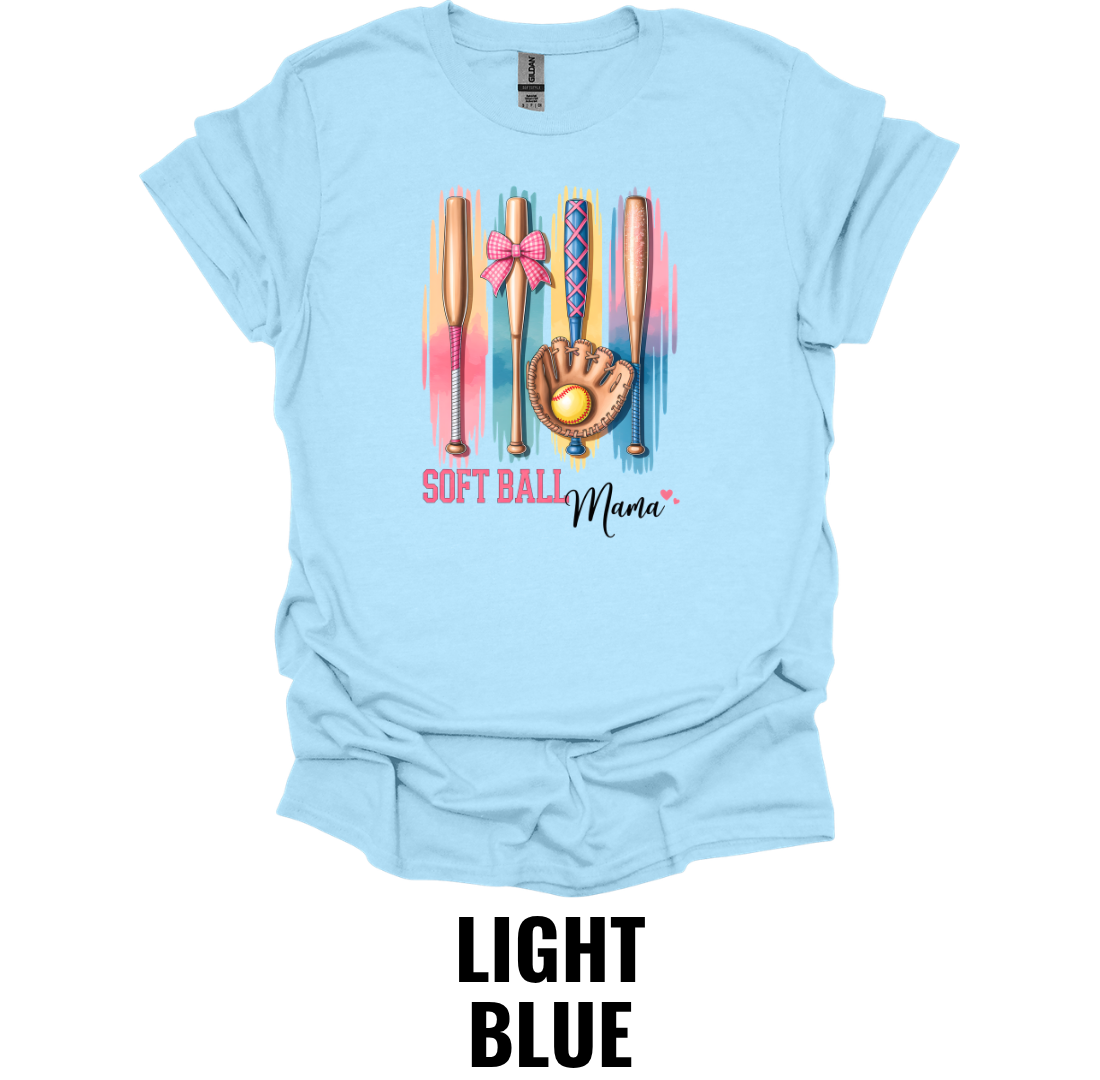 Soft Ball Mama T-Shirt – Watercolor Softball Graphic Tee