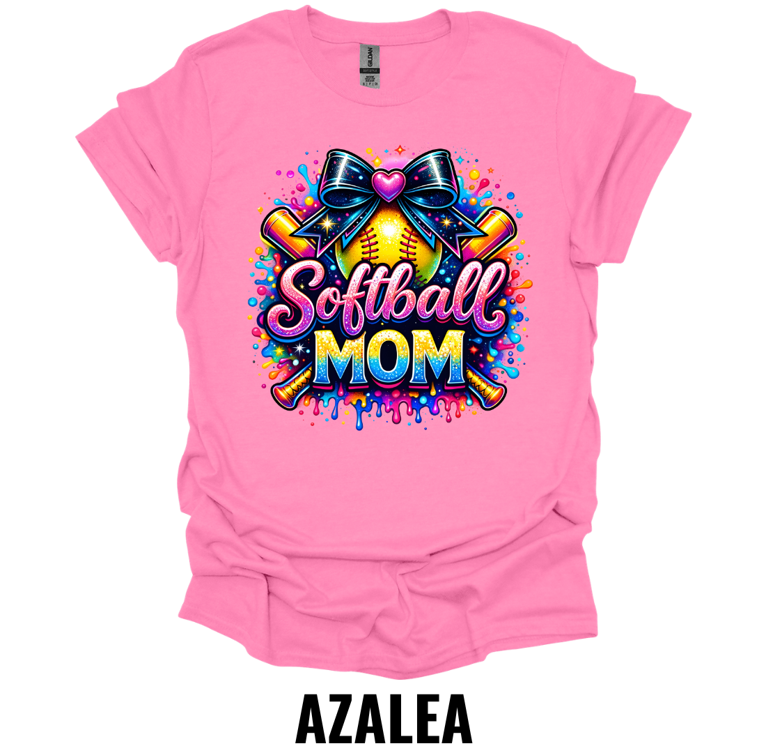 Softball Mom T-Shirt – Colorful Game Day Softball Mom Graphic Tee