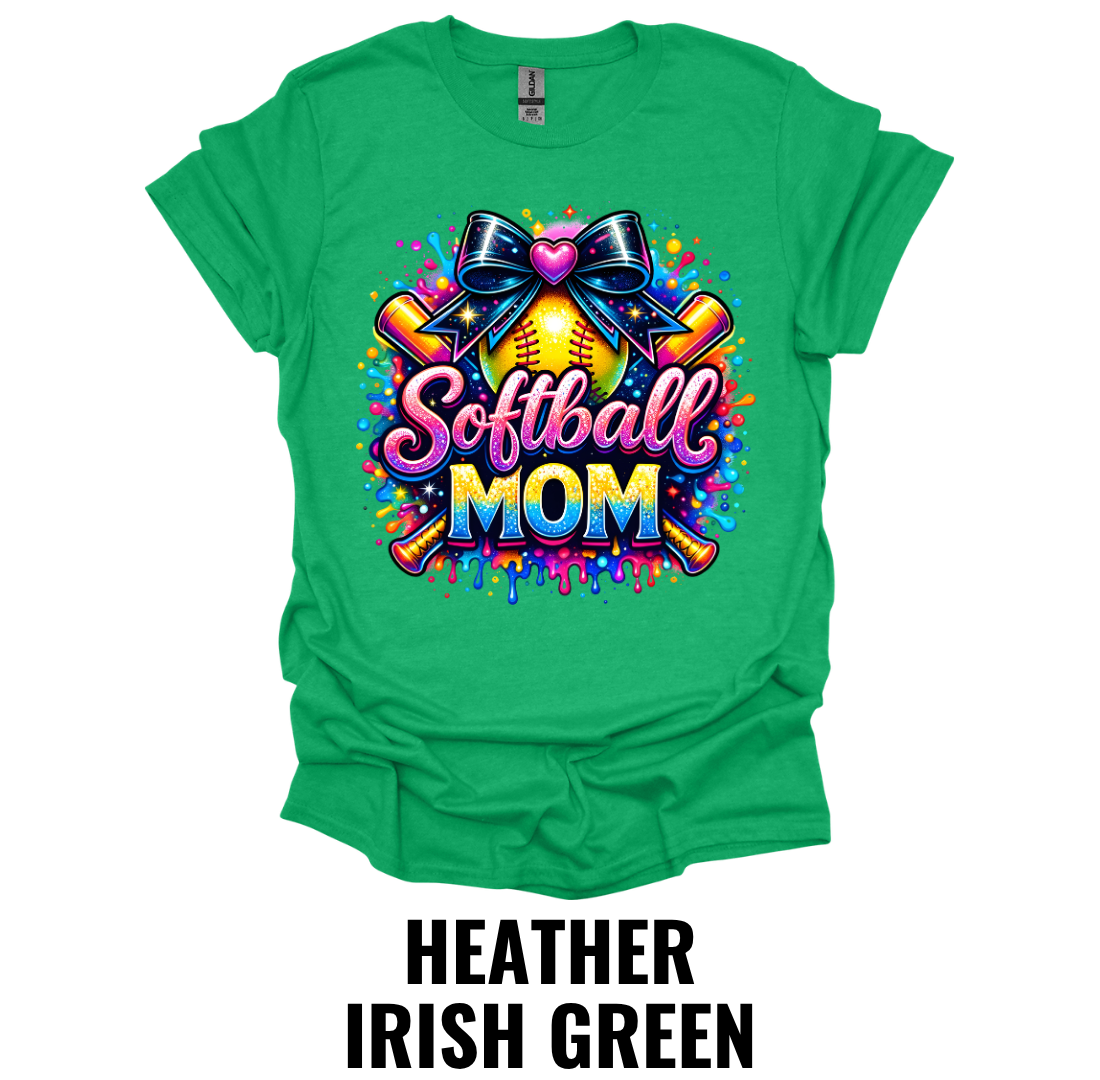 Softball Mom T-Shirt – Colorful Game Day Softball Mom Graphic Tee
