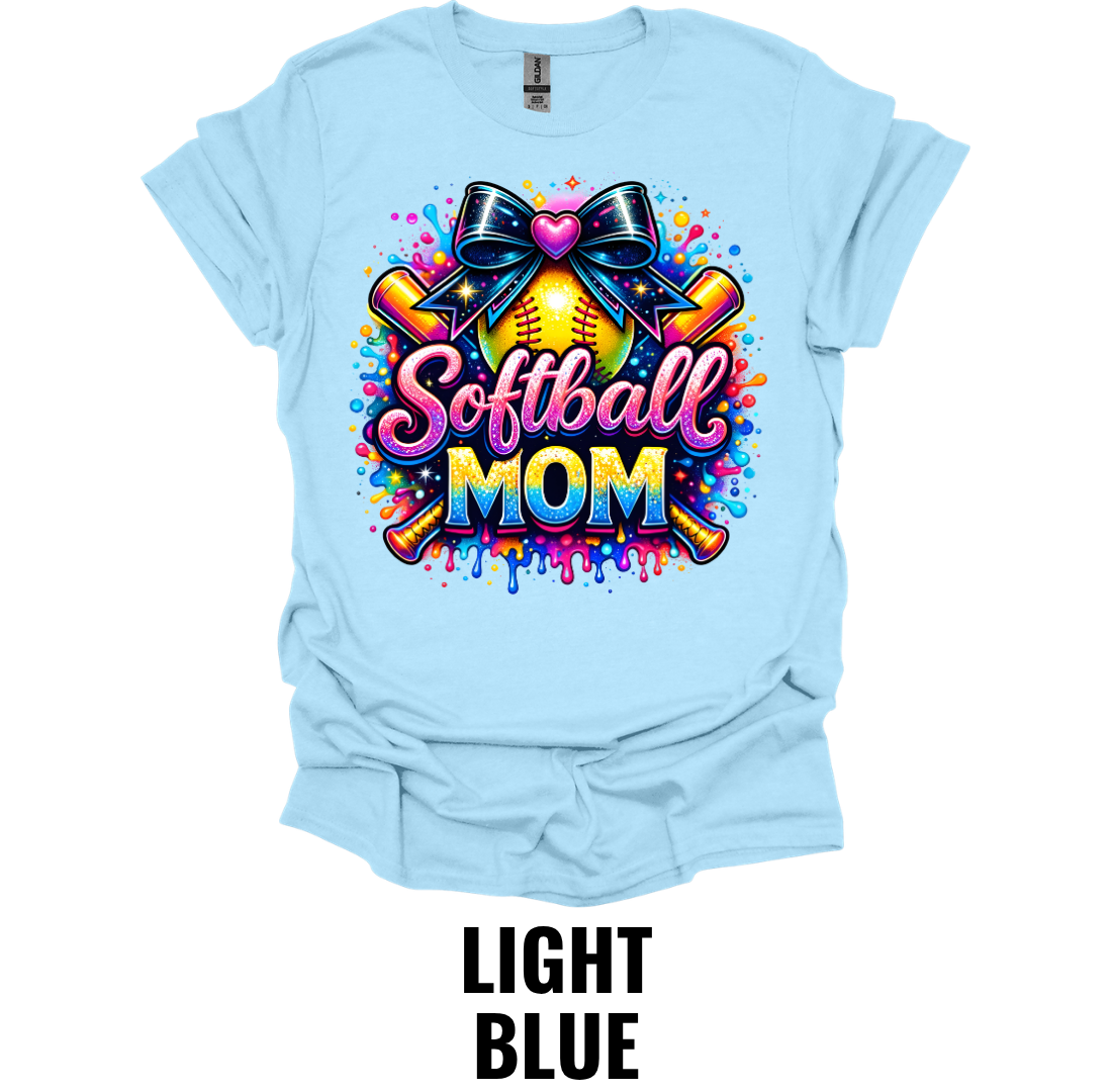 Softball Mom T-Shirt – Colorful Game Day Softball Mom Graphic Tee
