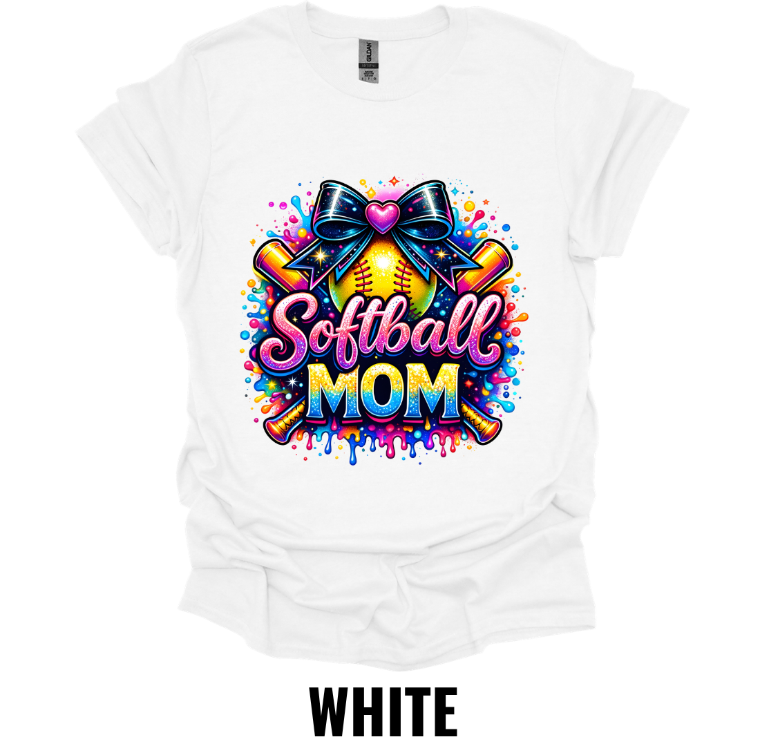 Softball Mom T-Shirt – Colorful Game Day Softball Mom Graphic Tee