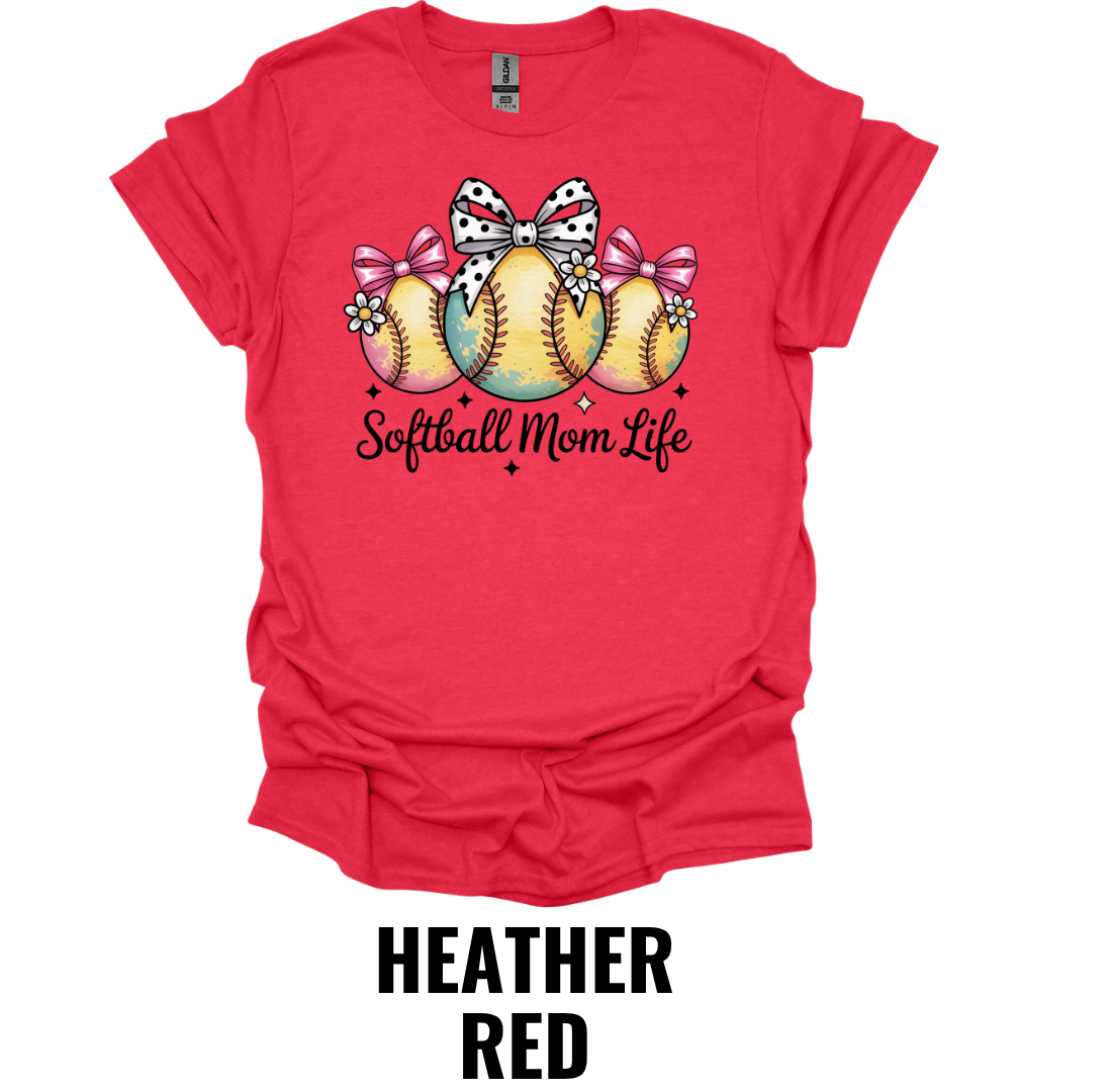 Softball Mom Life T-Shirt – Bow Softball Graphic Tee