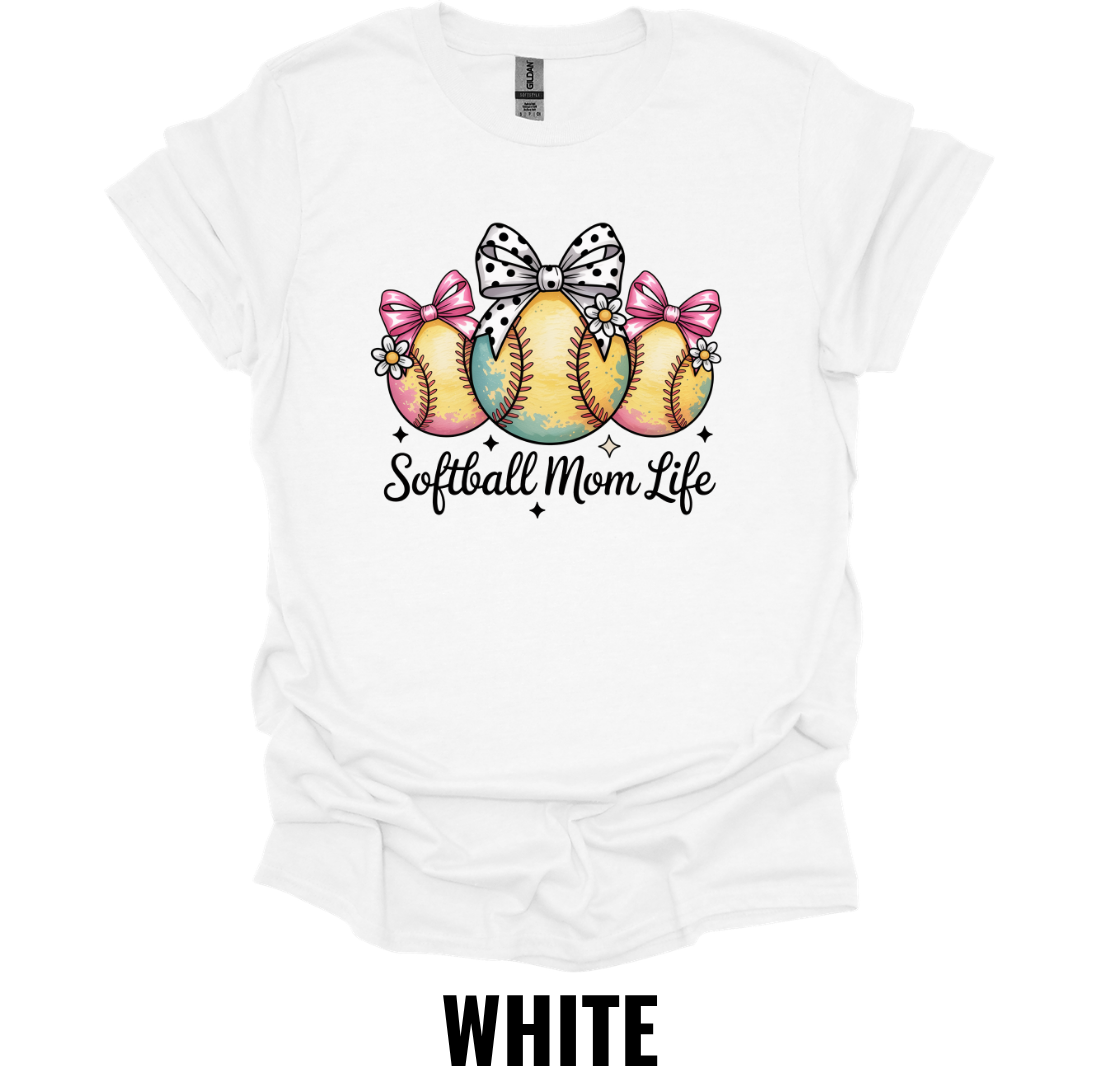 Softball Mom Life T-Shirt – Bow Softball Graphic Tee