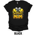 Softball Mom Bow Graphic T-Shirt – Sparkle Softball Mom Game Day Tee
