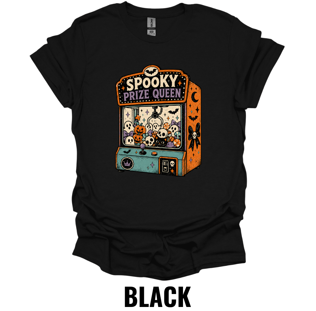 Spooky Prize Queen Halloween T-Shirt – Vintage Claw Machine Tee