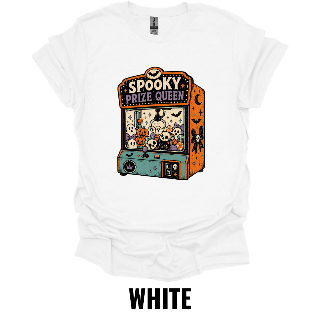 Spooky Prize Queen Halloween T-Shirt – Vintage Claw Machine Tee