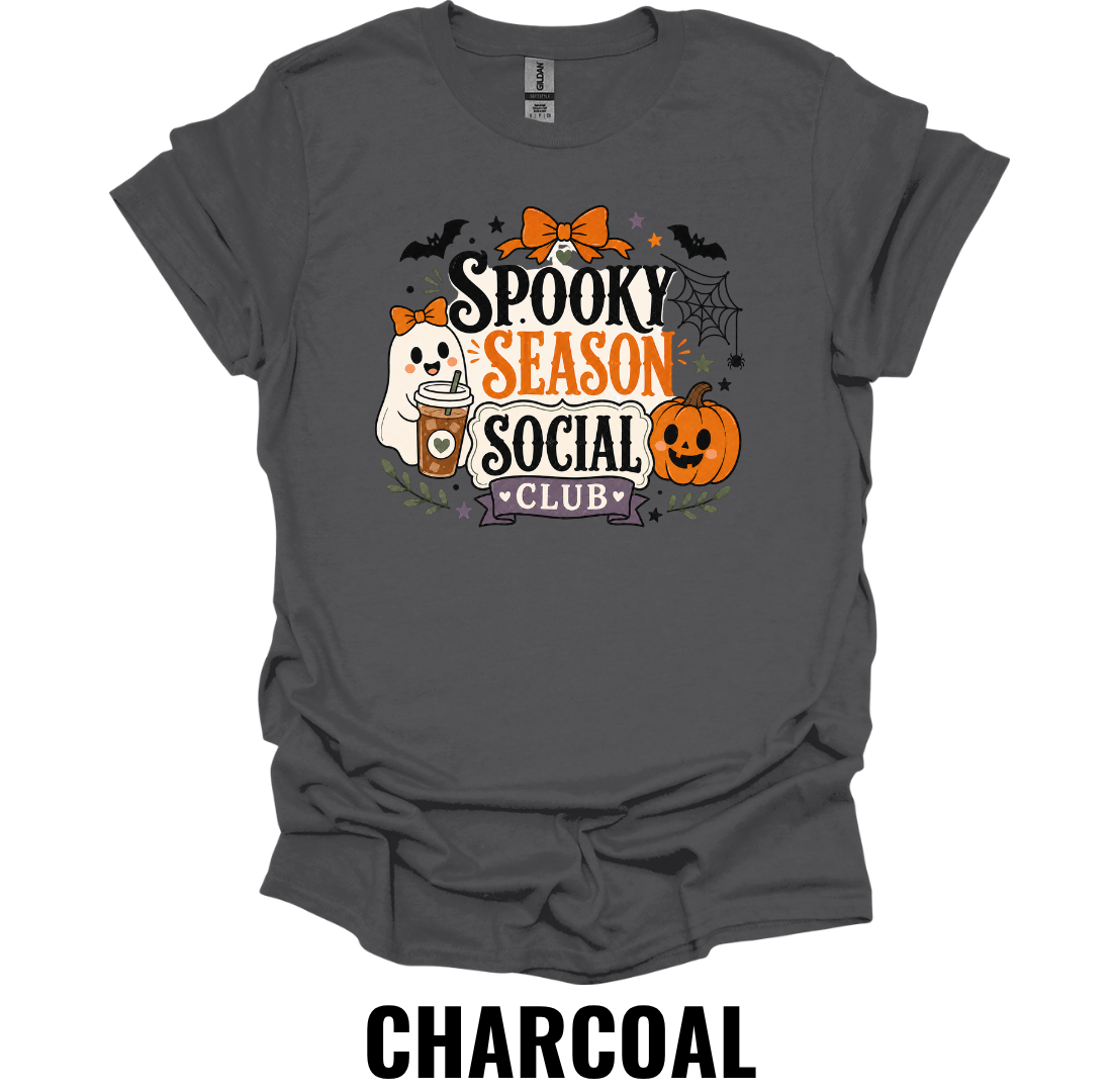 Spooky Season Social Club T-Shirt – Cute Halloween Coffee Tee